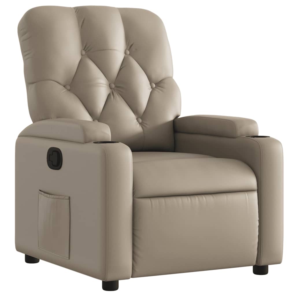 Fauteuil de relaxation simili cuir marron cappuccino