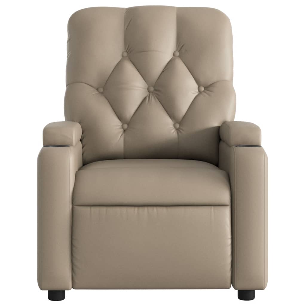 Fauteuil de relaxation simili cuir marron cappuccino