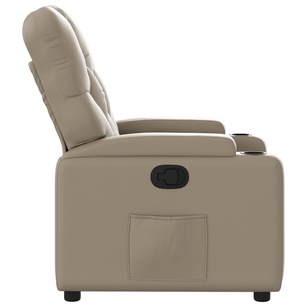 Fauteuil de relaxation simili cuir marron cappuccino