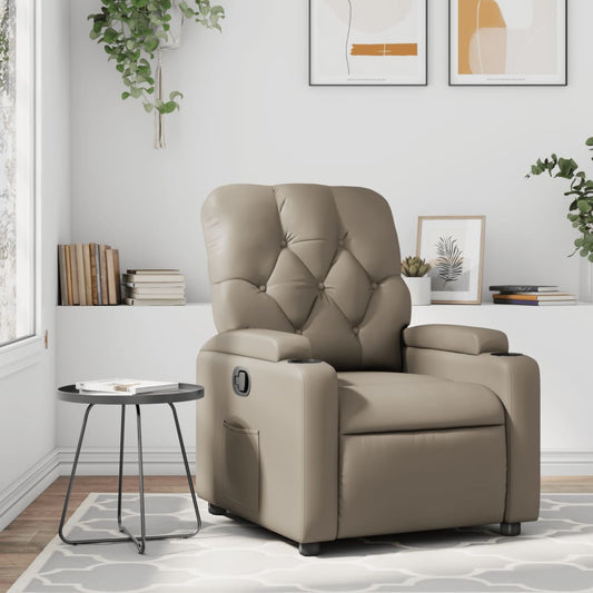 Fauteuil de relaxation simili cuir marron cappuccino