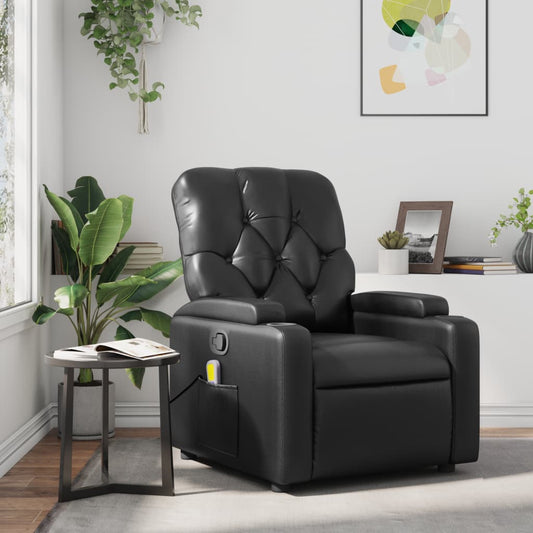 Fauteuil de massage simili cuir noir