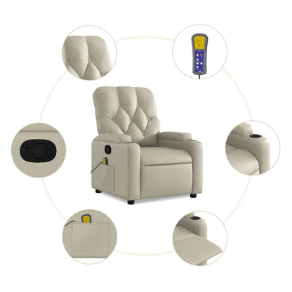 Massagesessel Creme Kunstleder