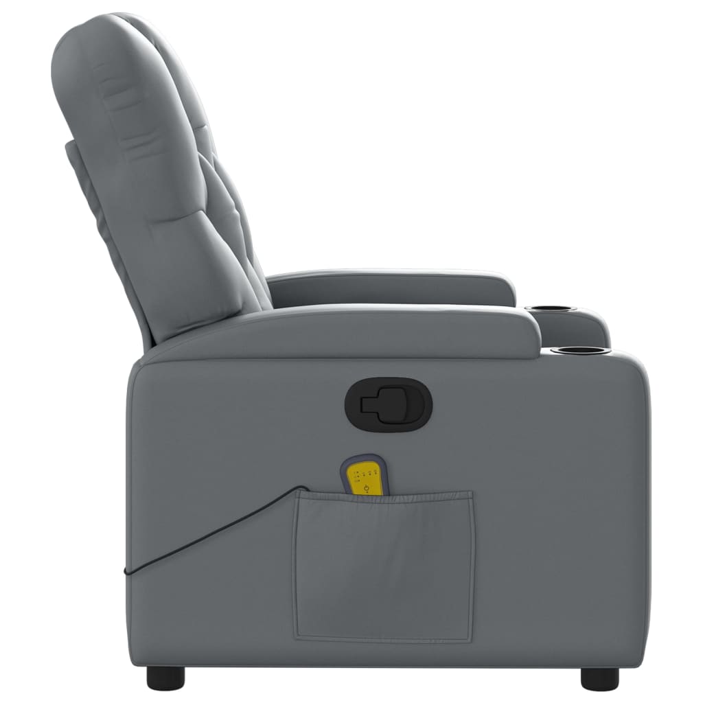 Fauteuil de massage simili cuir gris