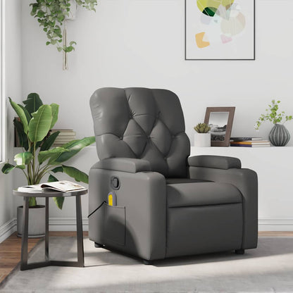 Massagesessel Grau Kunstleder