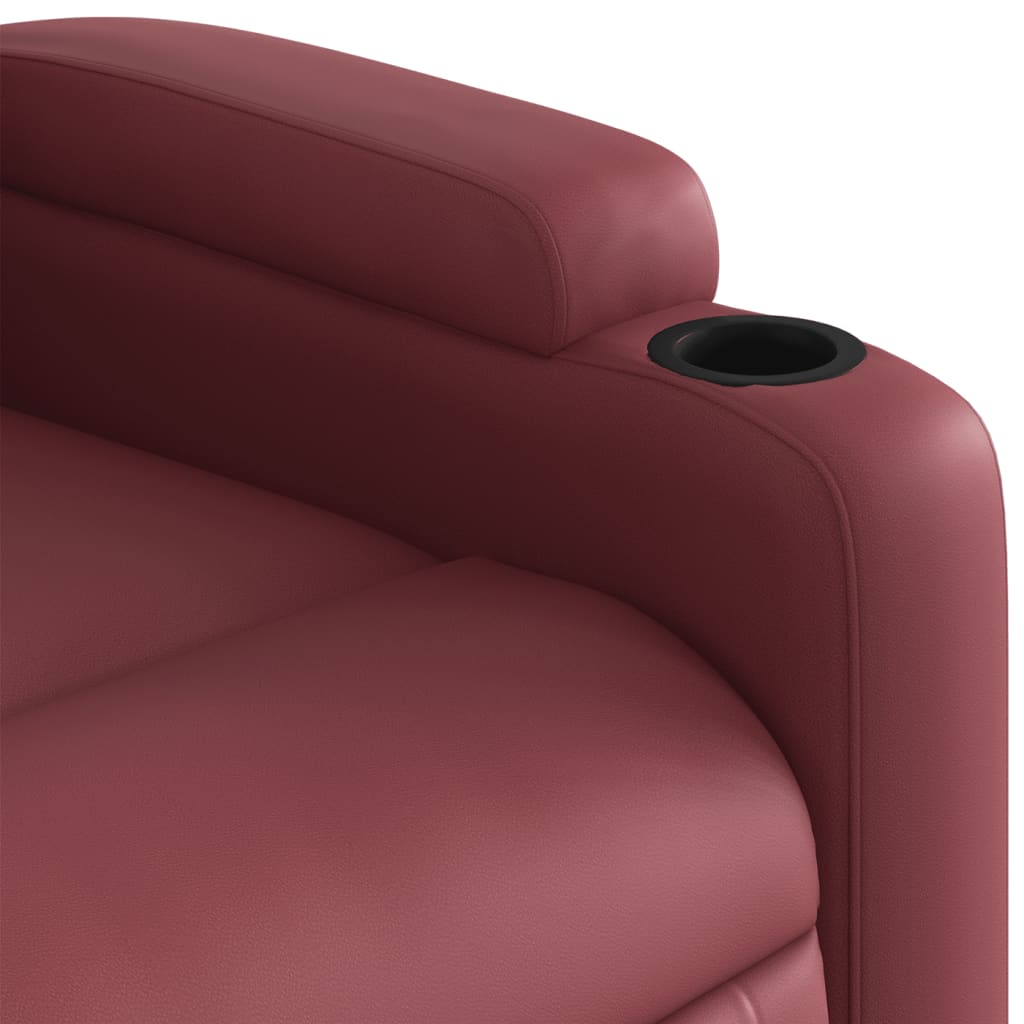 Fauteuil de massage simili cuir rouge vin