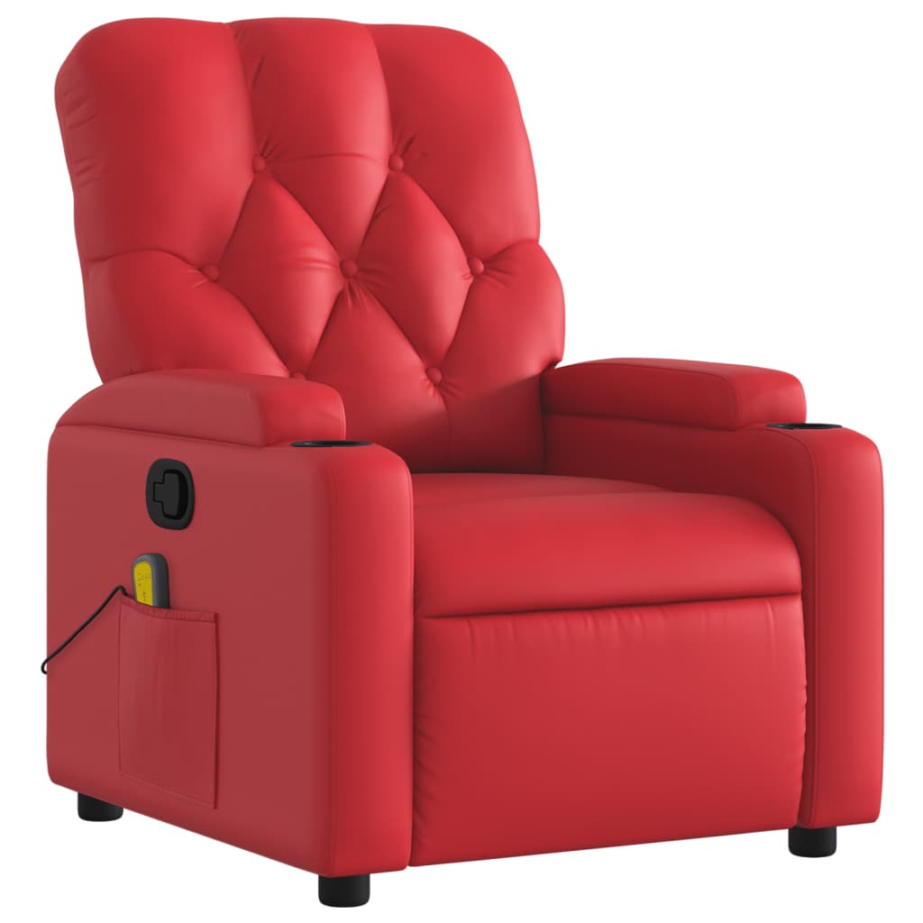 Fauteuil de massage simili cuir rouge