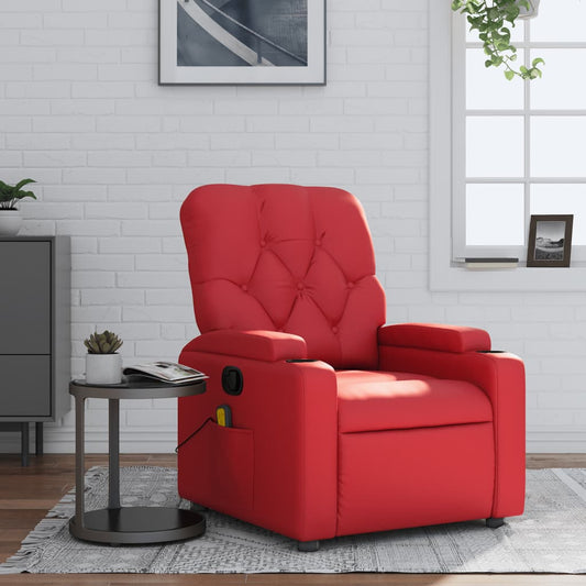 Fauteuil de massage simili cuir rouge