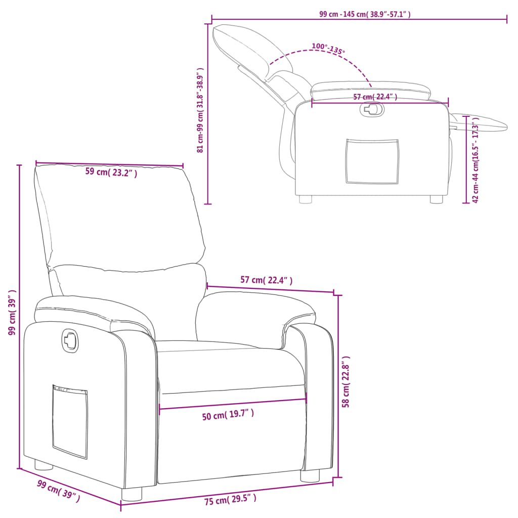 Fauteuil de relaxation tissu gris clair