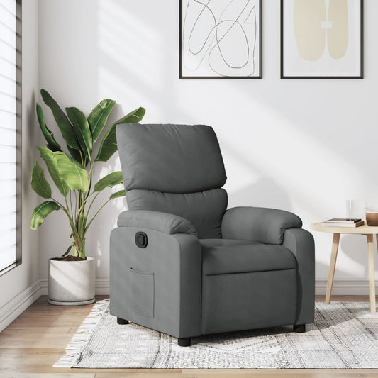 Fauteuil de relaxation tissu gris foncé