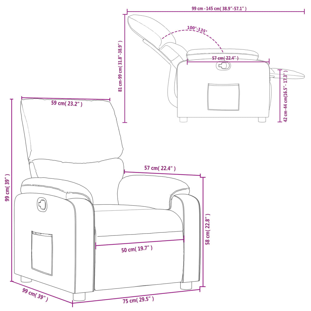 Fauteuil de relaxation tissu noir