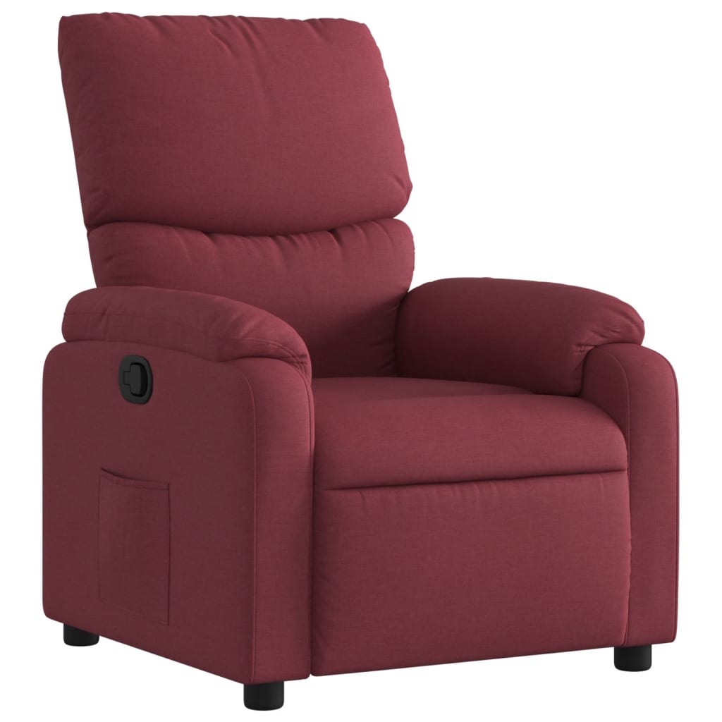 Fauteuil de relaxation tissu rouge vin