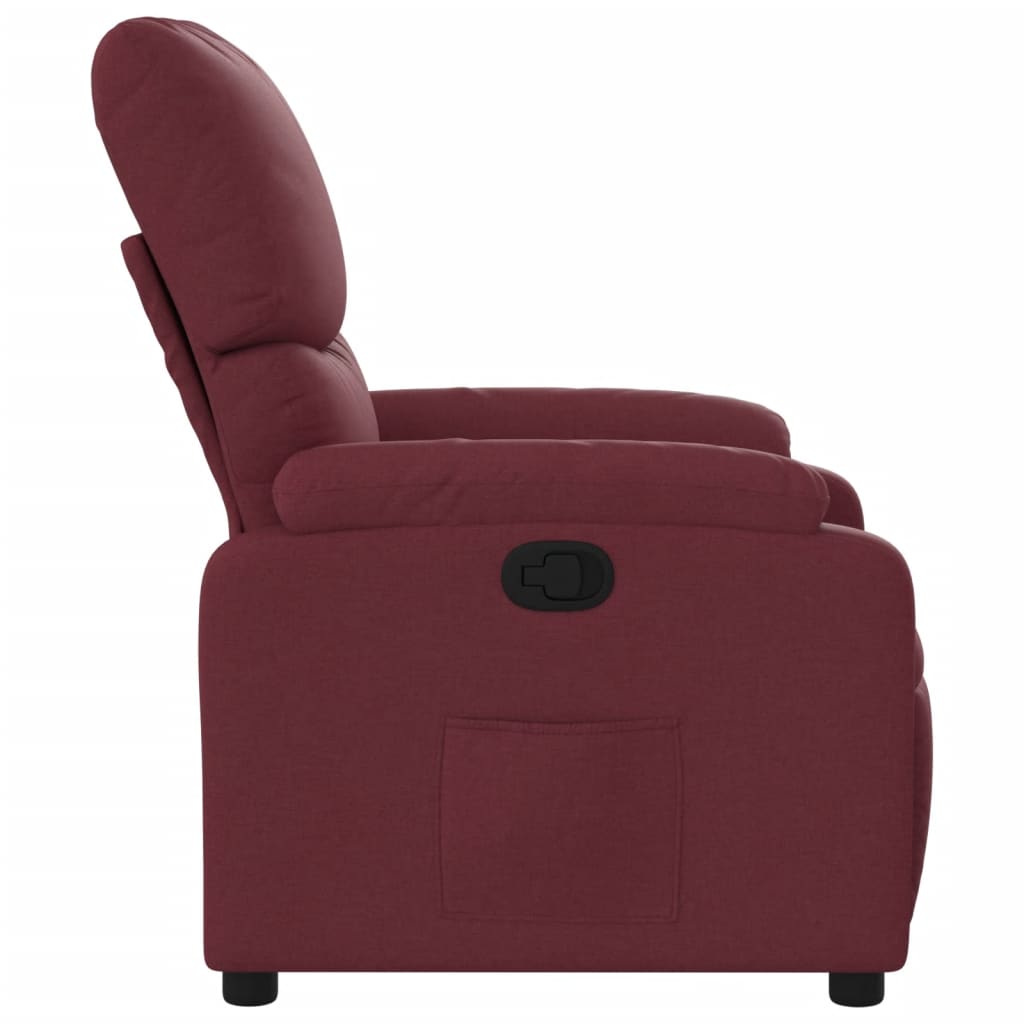 Fauteuil de relaxation tissu rouge vin