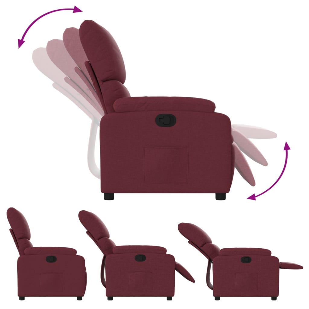 Fauteuil de relaxation tissu rouge vin