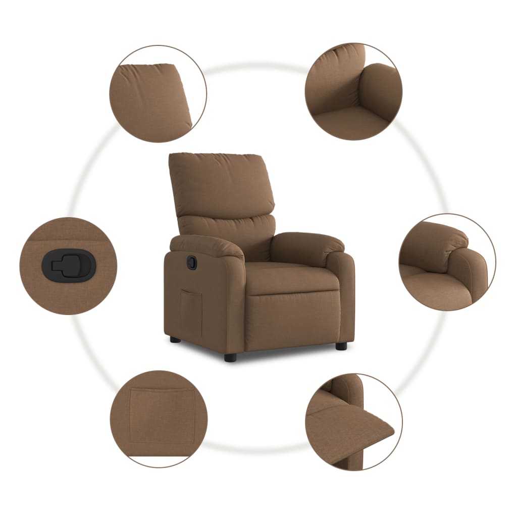 Fauteuil de relaxation tissu marron