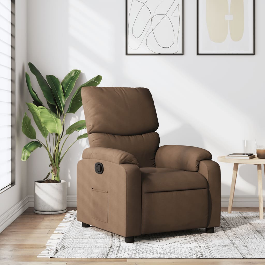 Fauteuil de relaxation tissu marron