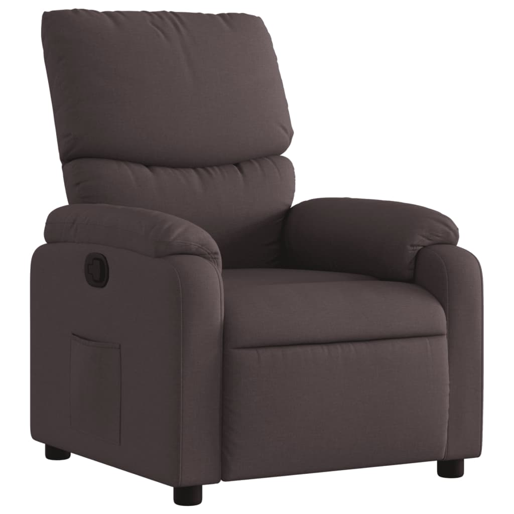 Fauteuil de relaxation tissu marron foncé