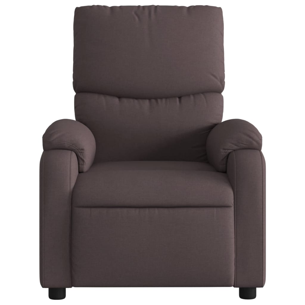 Fauteuil de relaxation tissu marron foncé