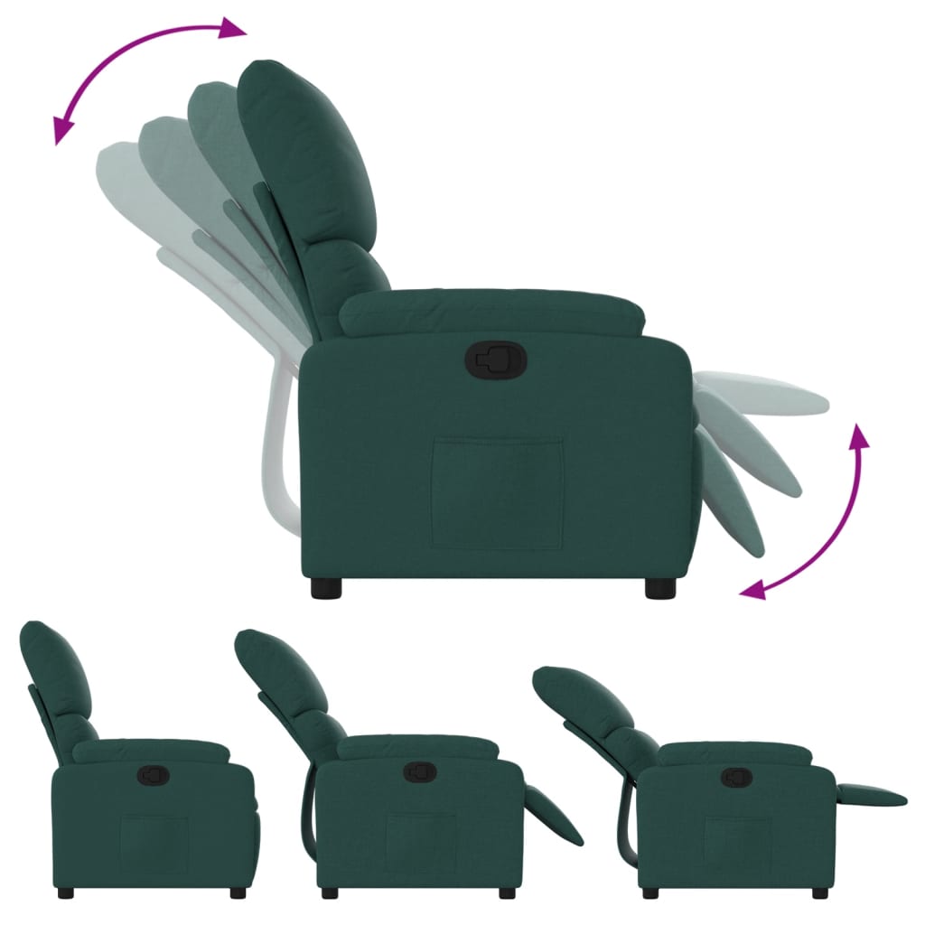 Fauteuil de relaxation tissu vert foncé