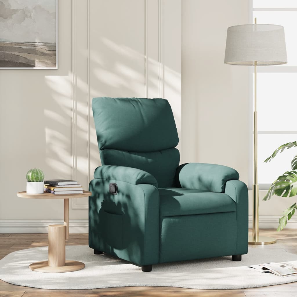 Fauteuil de relaxation tissu vert foncé