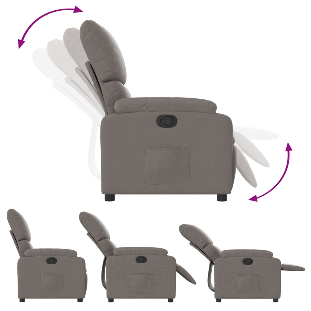 Fauteuil relax tissu taupe