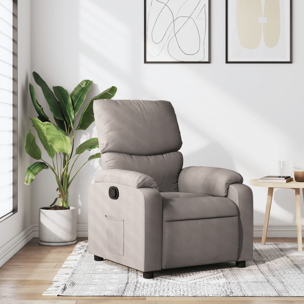 Fauteuil relax tissu taupe