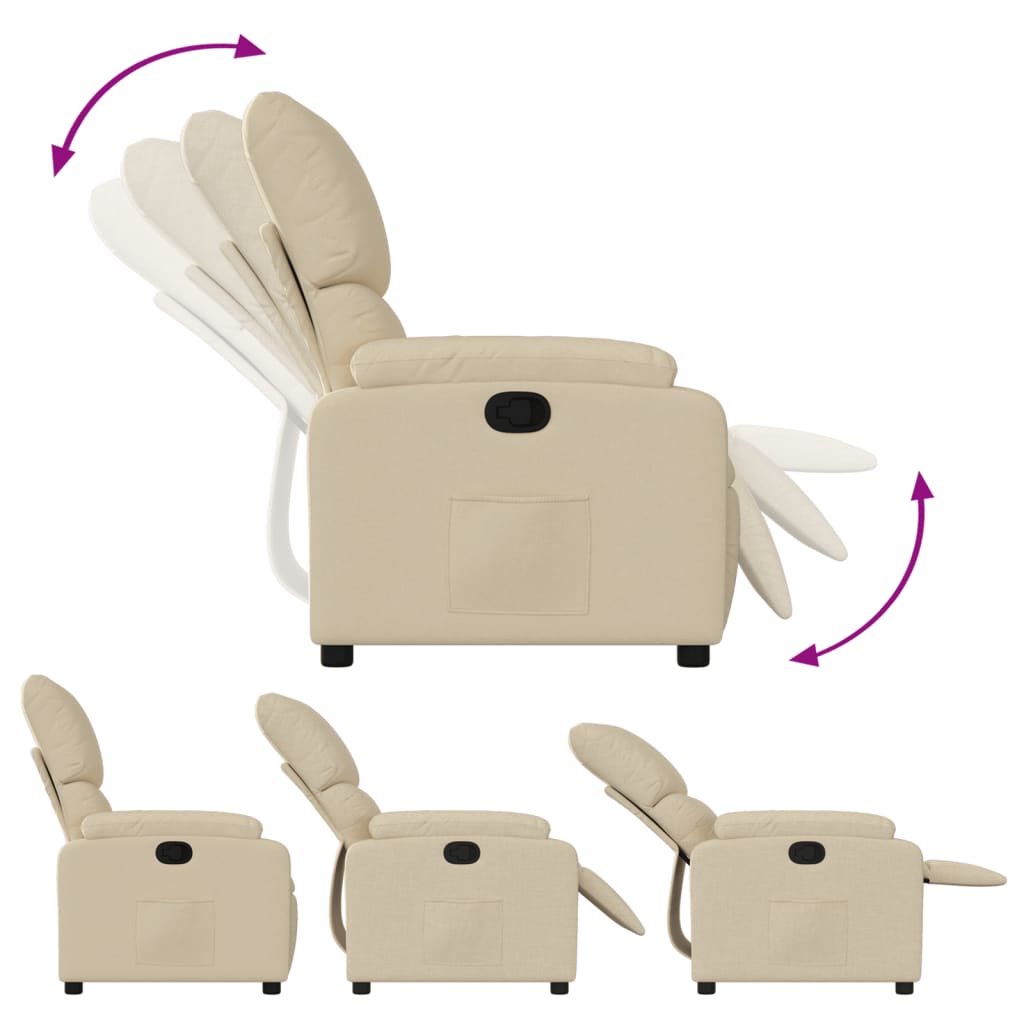 Fauteuil de relaxation tissu crème