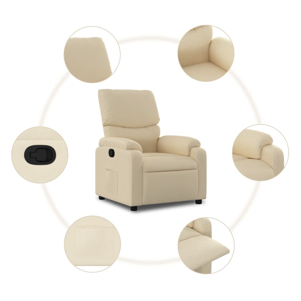 Fauteuil de relaxation tissu crème