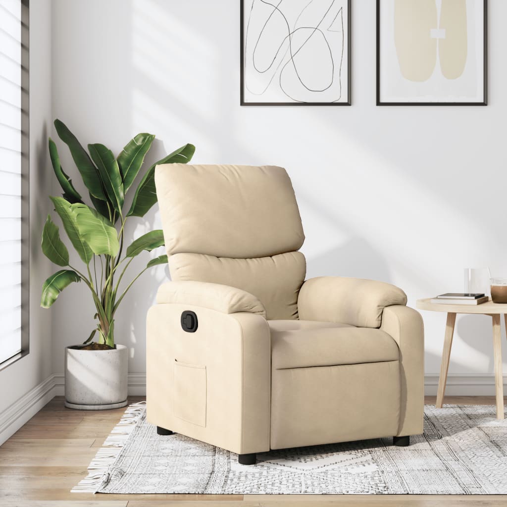 Fauteuil de relaxation tissu crème