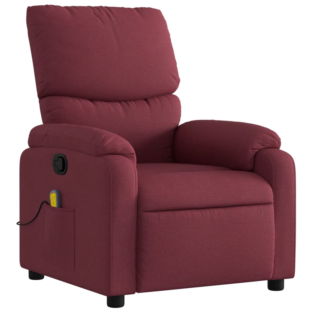 Fauteuil de massage tissu rouge vin