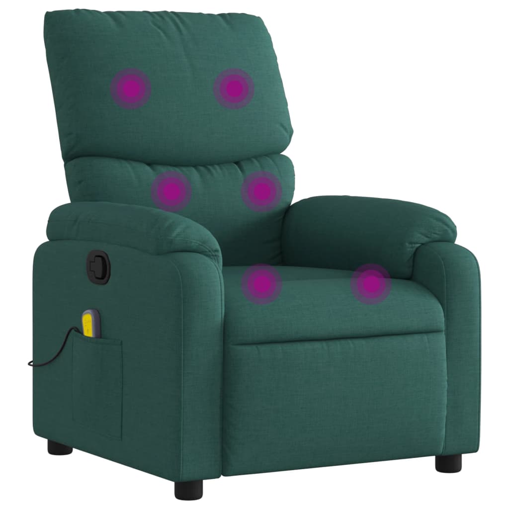 Fauteuil de massage tissu vert foncé