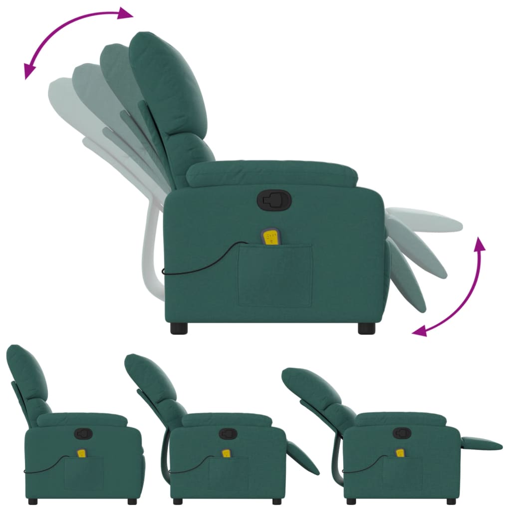 Fauteuil de massage tissu vert foncé