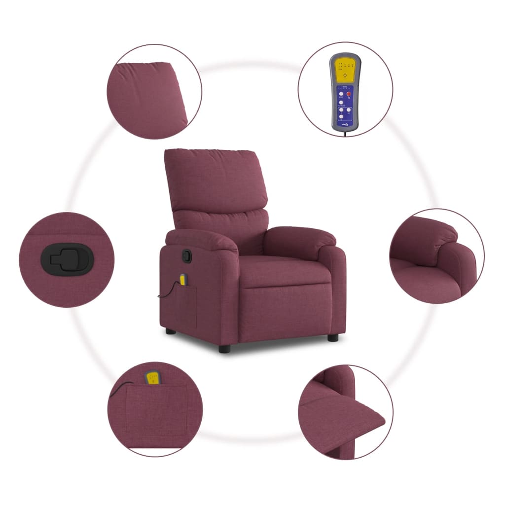 Fauteuil de massage tissu violet