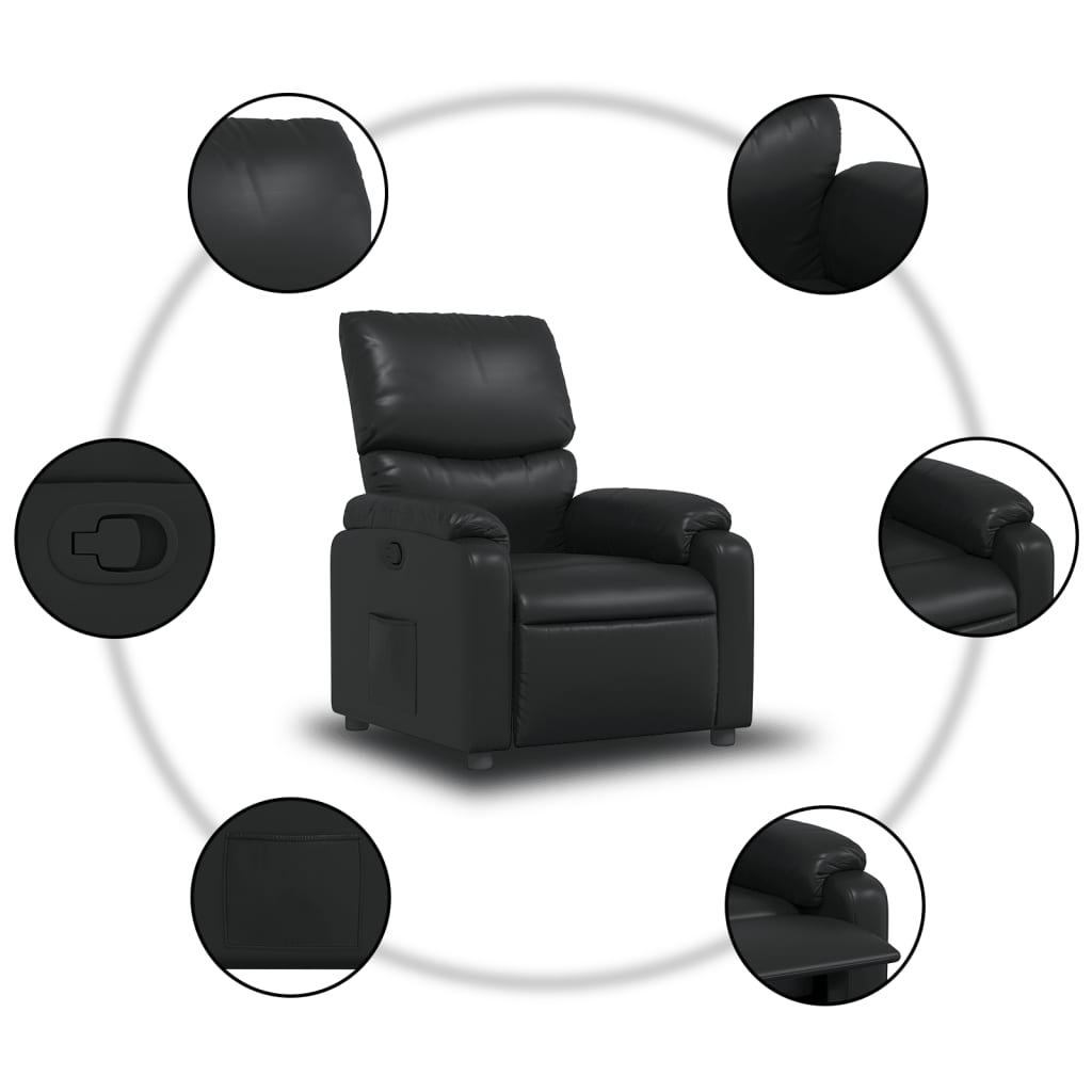 Fauteuil de relaxation simili cuir noir