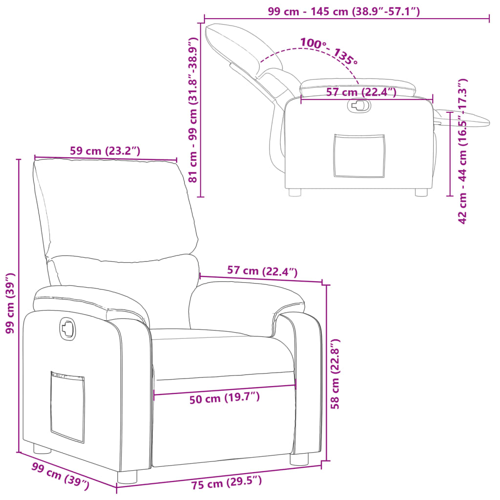 Fauteuil de relaxation simili cuir noir