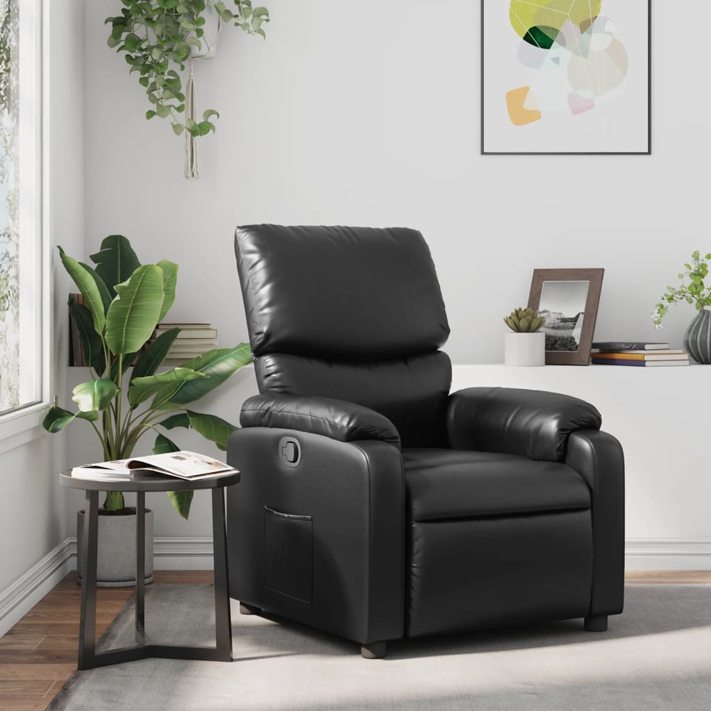 Fauteuil de relaxation simili cuir noir