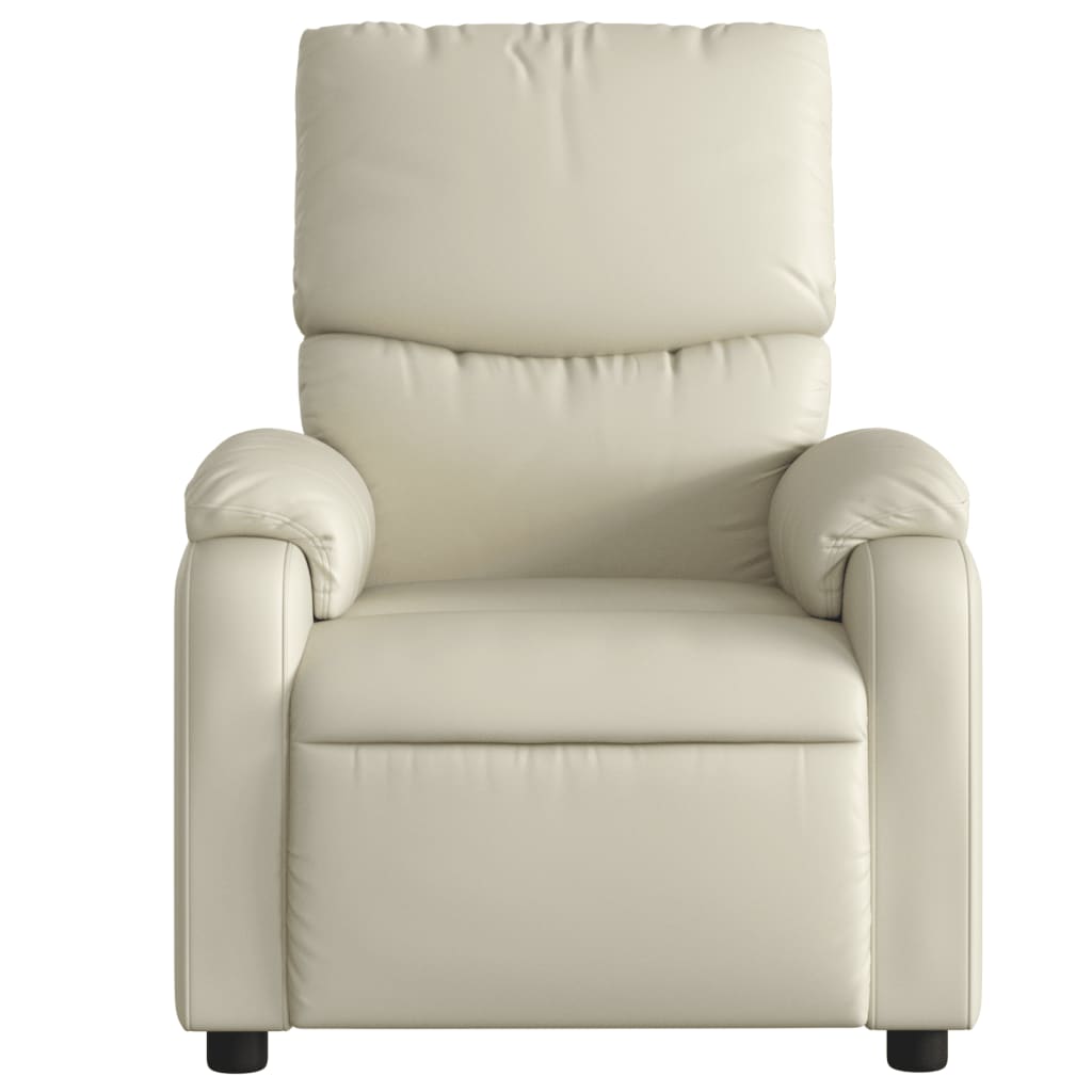 Fauteuil de relaxation simili cuir crème