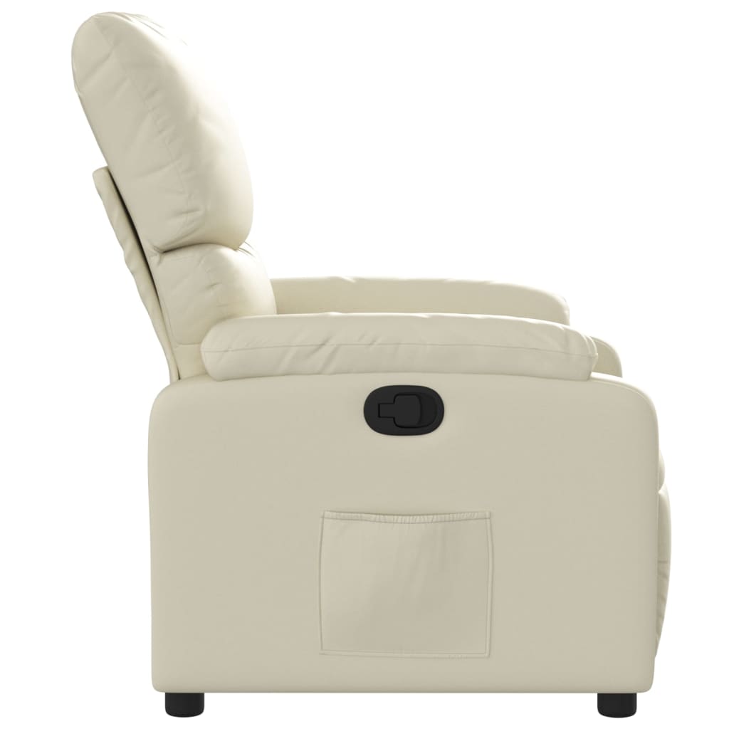 Fauteuil de relaxation simili cuir crème