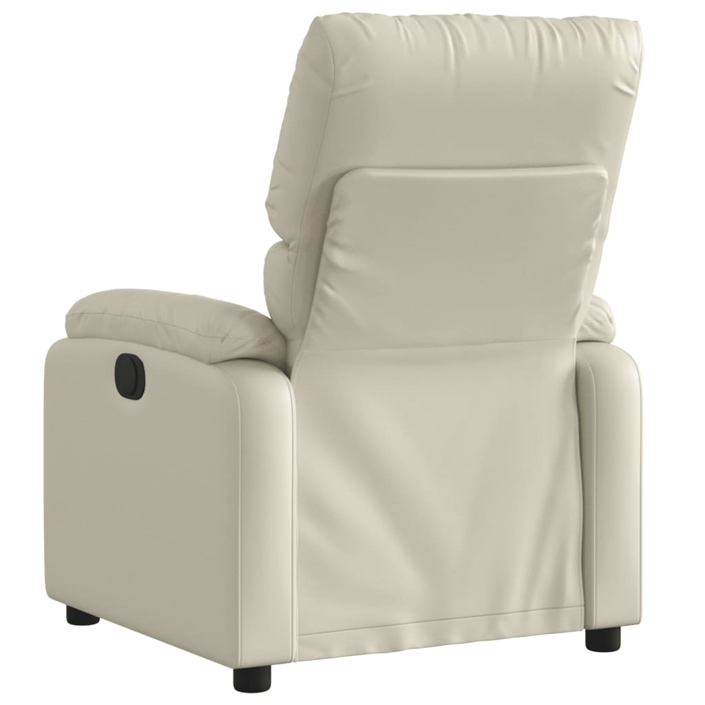 Fauteuil de relaxation simili cuir crème