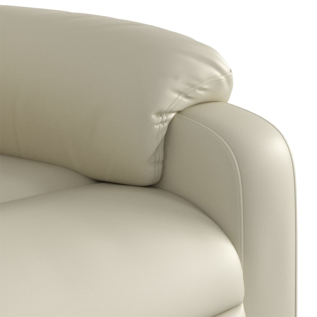 Fauteuil de relaxation simili cuir crème