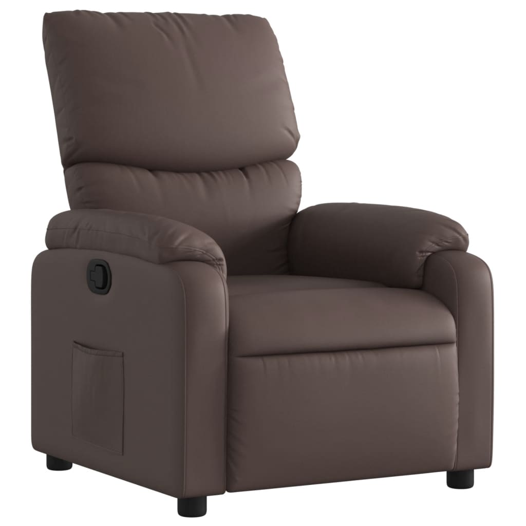 Fauteuil de relaxation simili cuir marron