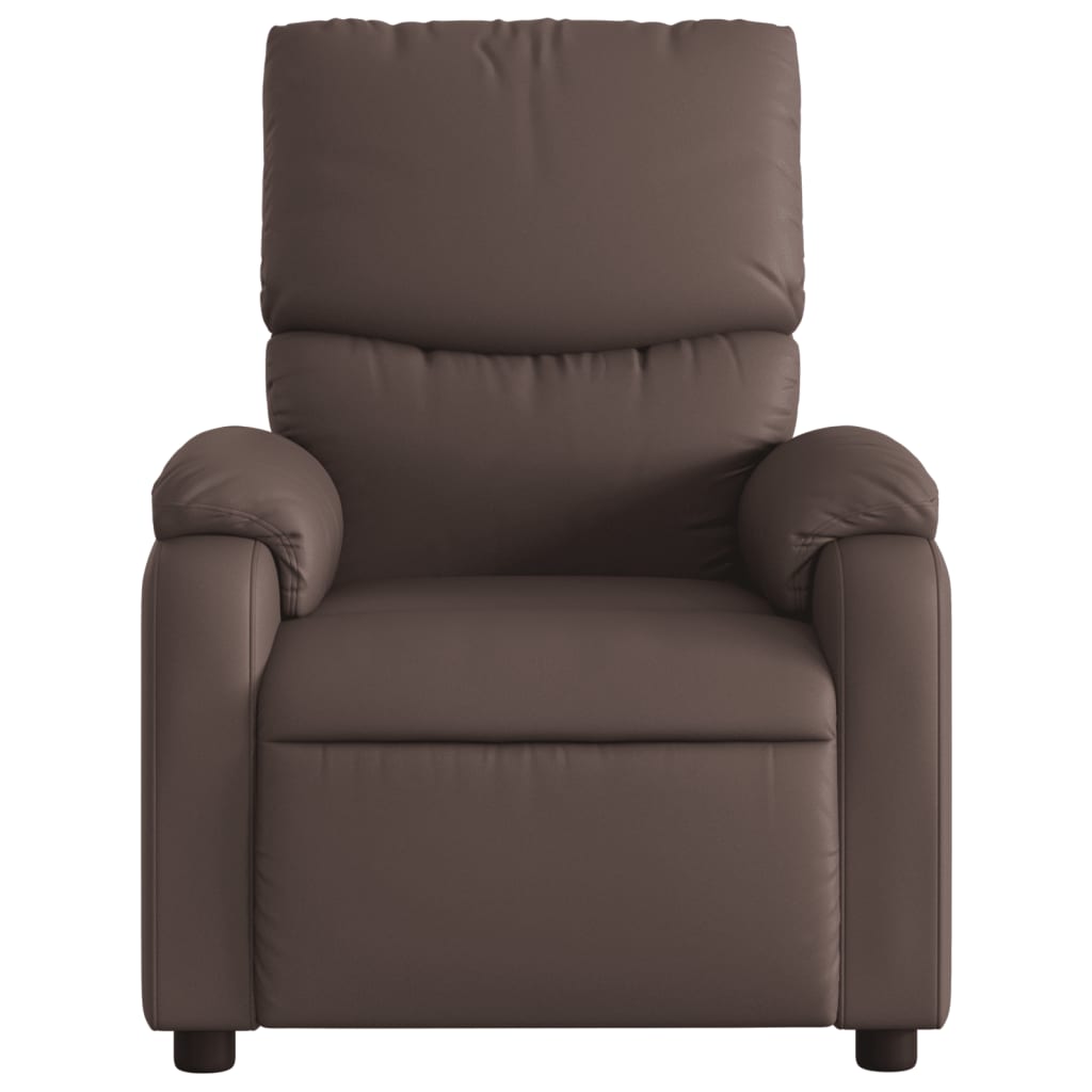 Fauteuil de relaxation simili cuir marron