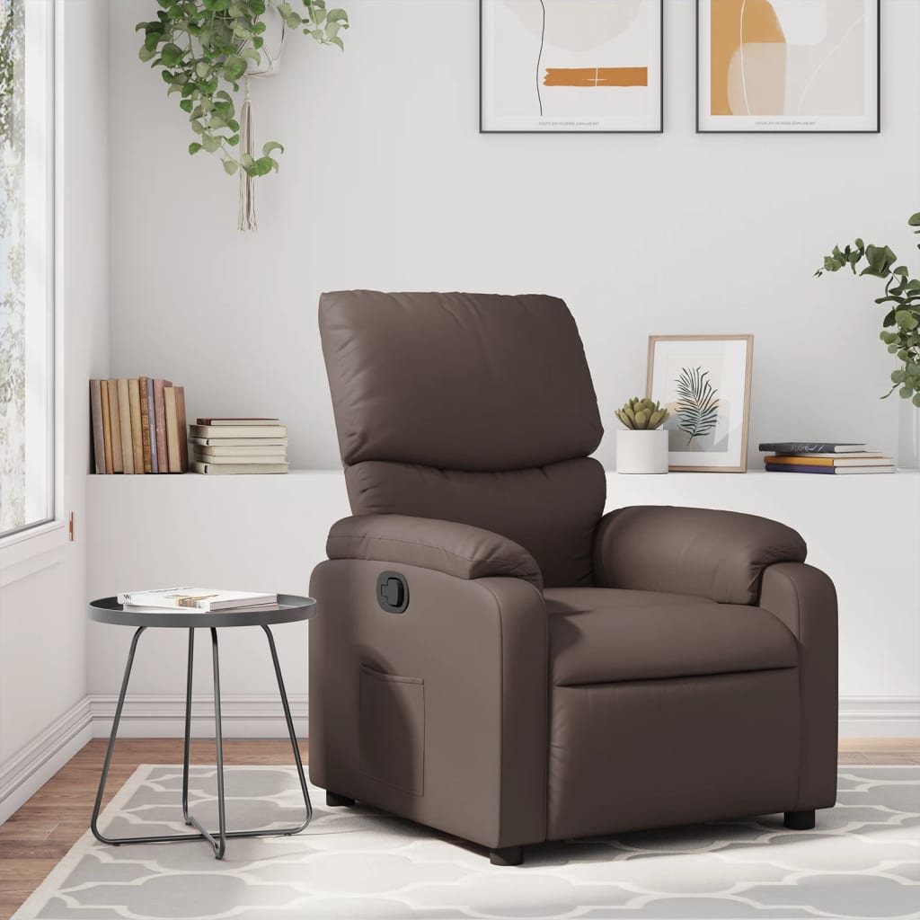 Fauteuil de relaxation simili cuir marron