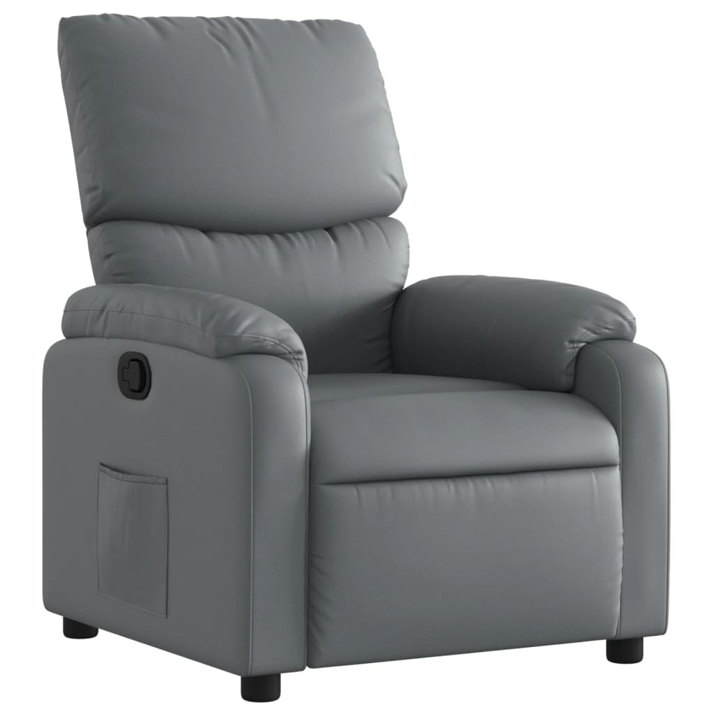 Fauteuil de relaxation simili cuir gris