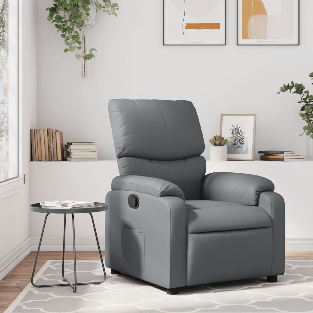 Fauteuil de relaxation simili cuir gris