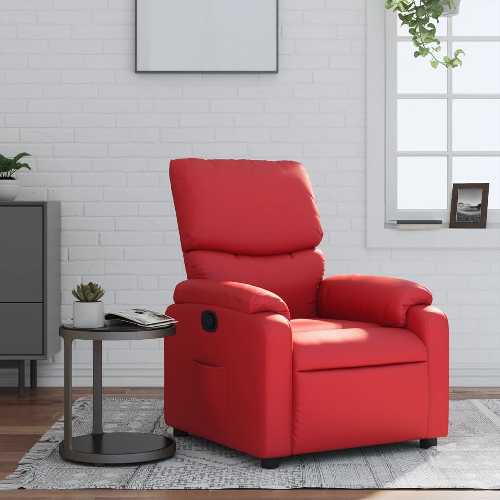 Fauteuil de relaxation simili cuir rouge