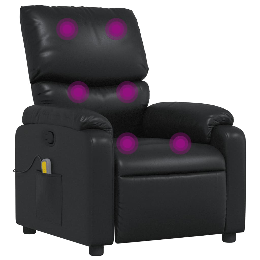 Fauteuil de massage simili cuir noir