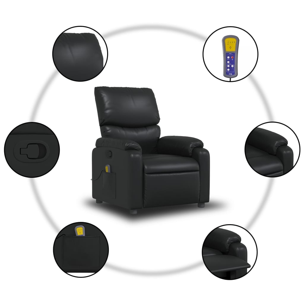 Fauteuil de massage simili cuir noir