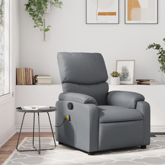 Fauteuil de massage simili cuir gris