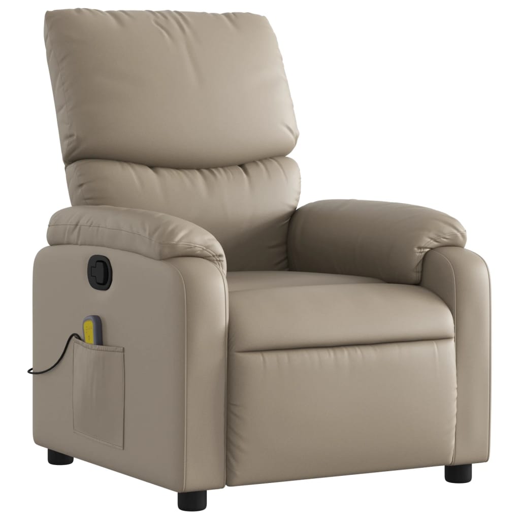 Fauteuil de massage simili cuir marron cappuccino