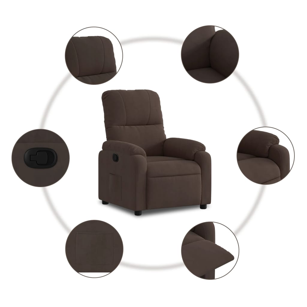 Fauteuil de relaxation tissu microfibre marron